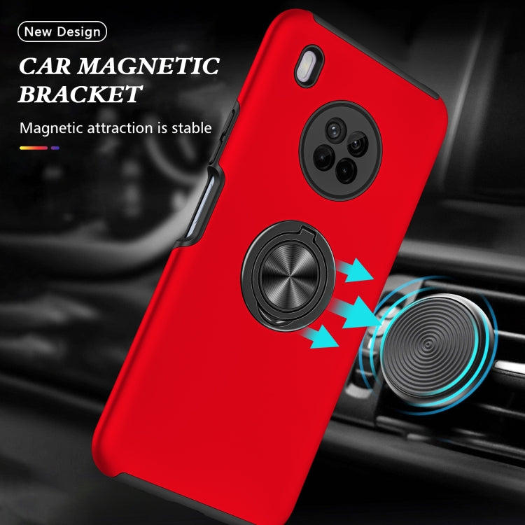For Huawei Y9a PC + TPU Shockproof Magnetic Protective Case with Invisible Ring Holder