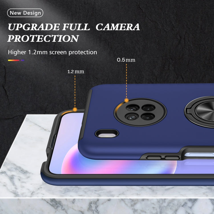 For Huawei Y9a PC + TPU Shockproof Magnetic Protective Case with Invisible Ring Holder