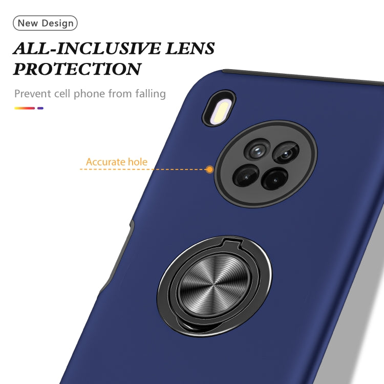 For Huawei Y9a PC + TPU Shockproof Magnetic Protective Case with Invisible Ring Holder