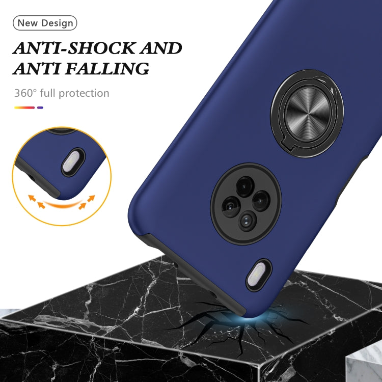 For Huawei Y9a PC + TPU Shockproof Magnetic Protective Case with Invisible Ring Holder