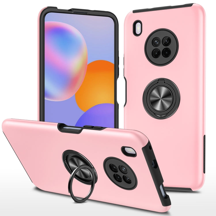 For Huawei Y9a PC + TPU Shockproof Magnetic Protective Case with Invisible Ring Holder