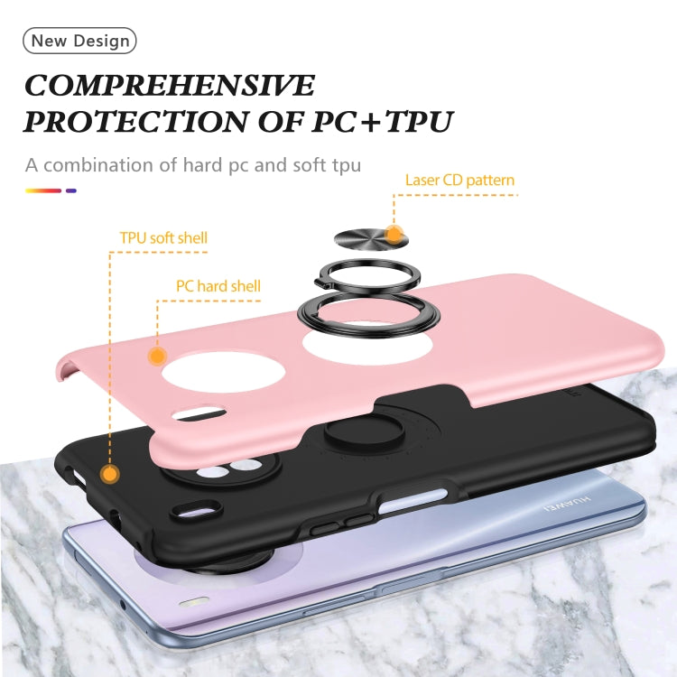 For Huawei Y9a PC + TPU Shockproof Magnetic Protective Case with Invisible Ring Holder