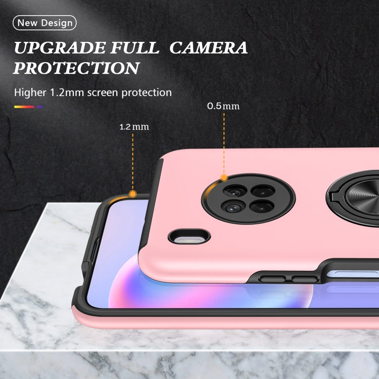 For Huawei Y9a PC + TPU Shockproof Magnetic Protective Case with Invisible Ring Holder