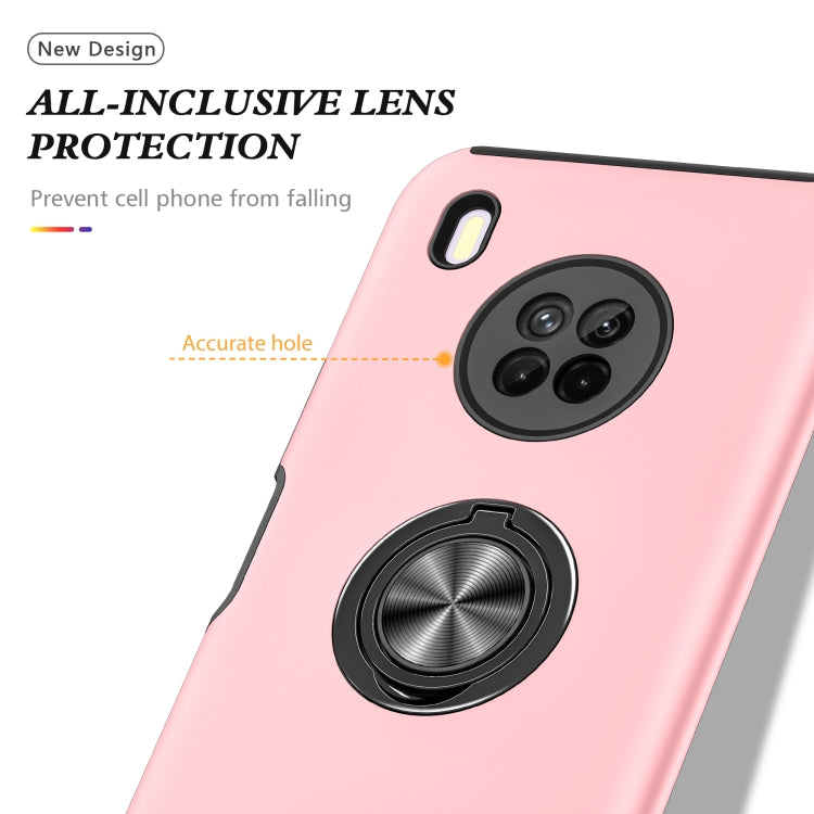 For Huawei Y9a PC + TPU Shockproof Magnetic Protective Case with Invisible Ring Holder