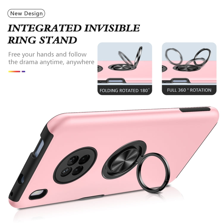 For Huawei Y9a PC + TPU Shockproof Magnetic Protective Case with Invisible Ring Holder