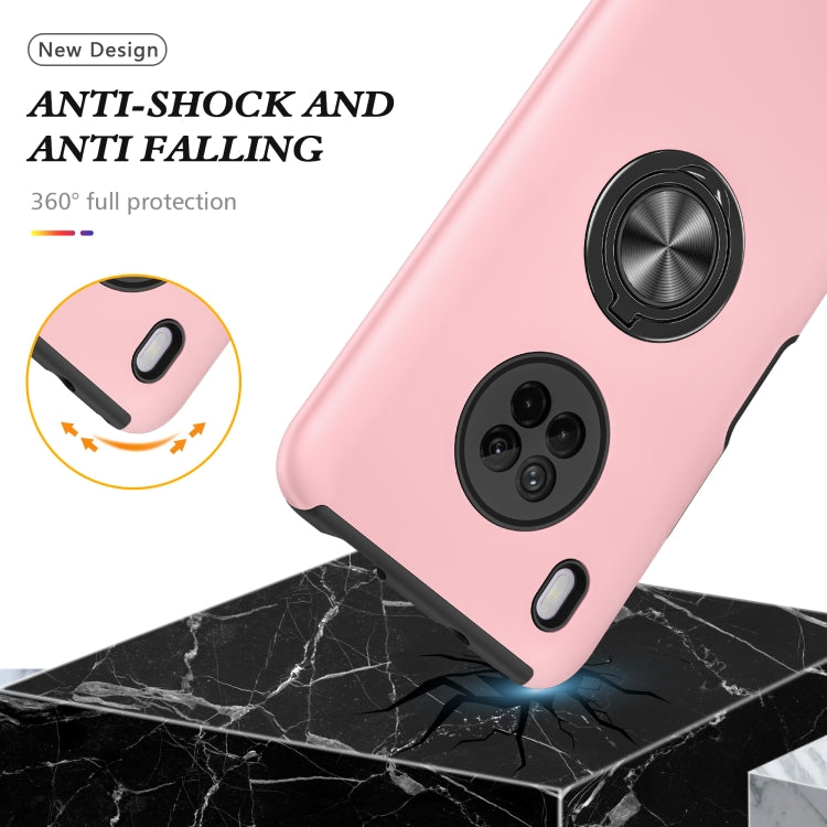For Huawei Y9a PC + TPU Shockproof Magnetic Protective Case with Invisible Ring Holder