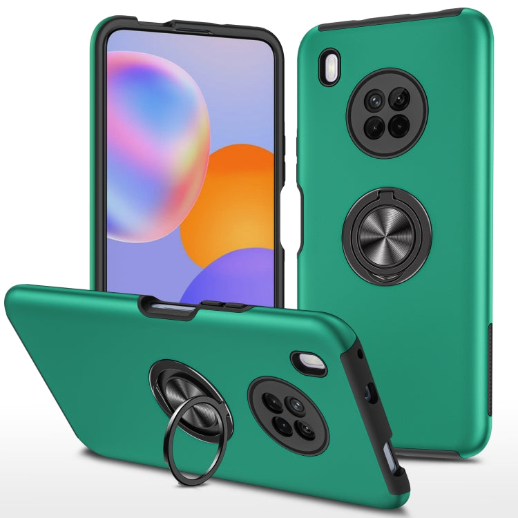 For Huawei Y9a PC + TPU Shockproof Magnetic Protective Case with Invisible Ring Holder