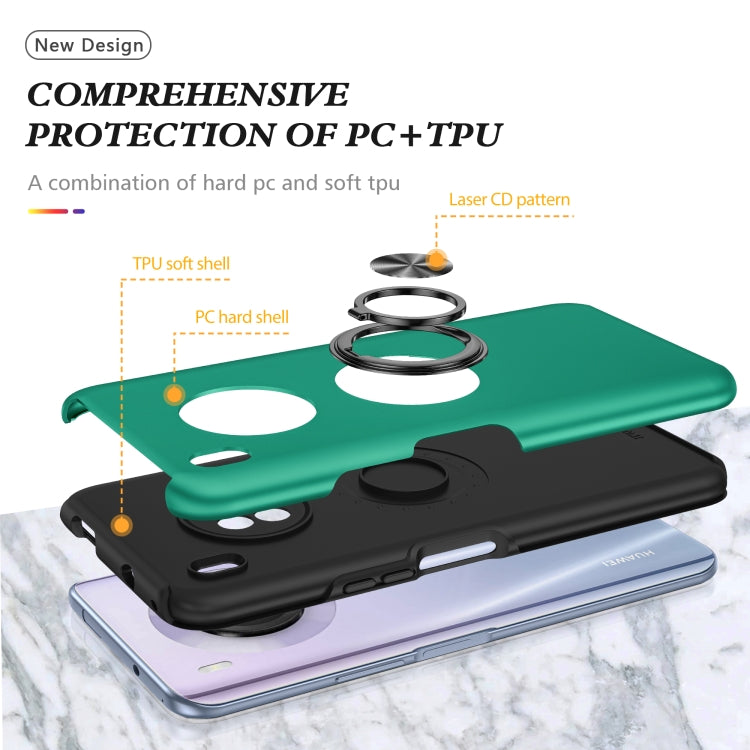 For Huawei Y9a PC + TPU Shockproof Magnetic Protective Case with Invisible Ring Holder