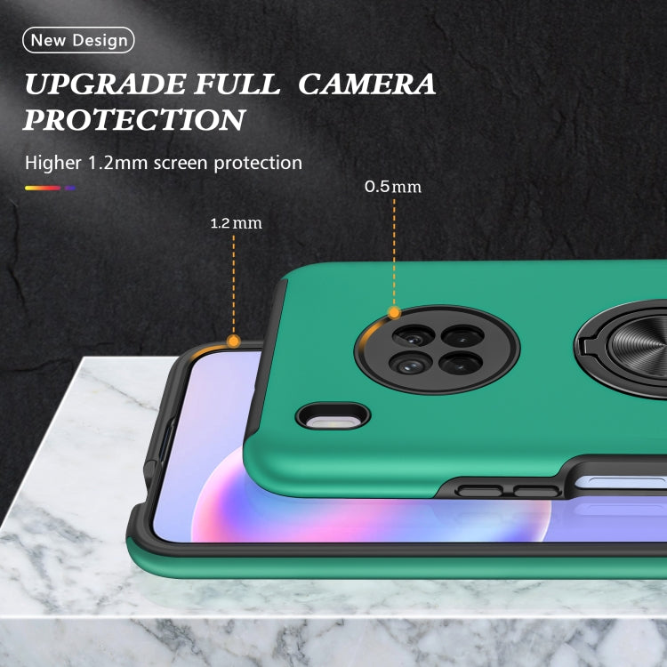 For Huawei Y9a PC + TPU Shockproof Magnetic Protective Case with Invisible Ring Holder