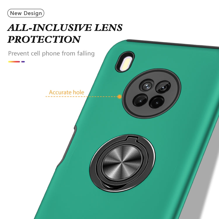 For Huawei Y9a PC + TPU Shockproof Magnetic Protective Case with Invisible Ring Holder
