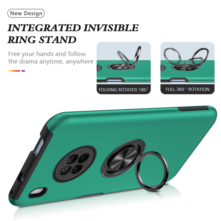 For Huawei Y9a PC + TPU Shockproof Magnetic Protective Case with Invisible Ring Holder