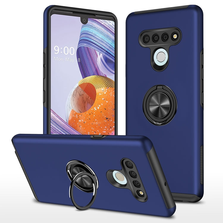For LG Stylo 6 PC + TPU Shockproof Magnetic Protective Case with Invisible Ring Holder