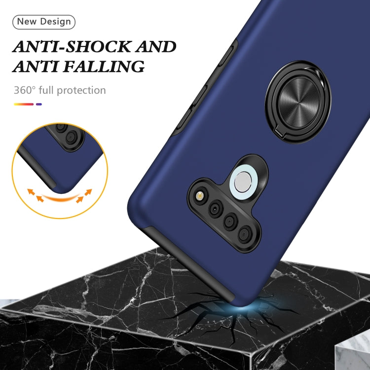 For LG Stylo 6 PC + TPU Shockproof Magnetic Protective Case with Invisible Ring Holder