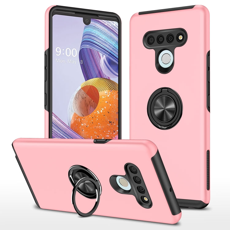 For LG Stylo 6 PC + TPU Shockproof Magnetic Protective Case with Invisible Ring Holder
