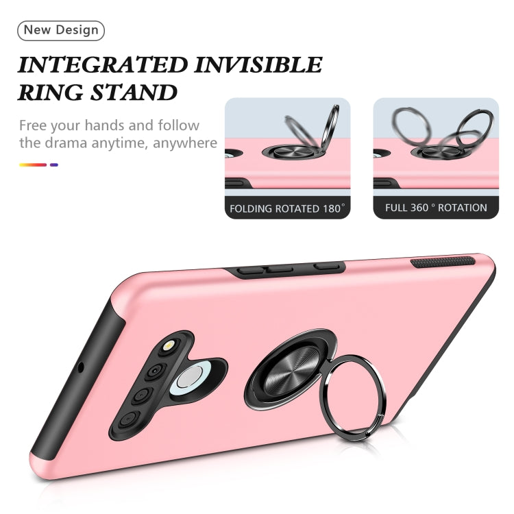For LG Stylo 6 PC + TPU Shockproof Magnetic Protective Case with Invisible Ring Holder