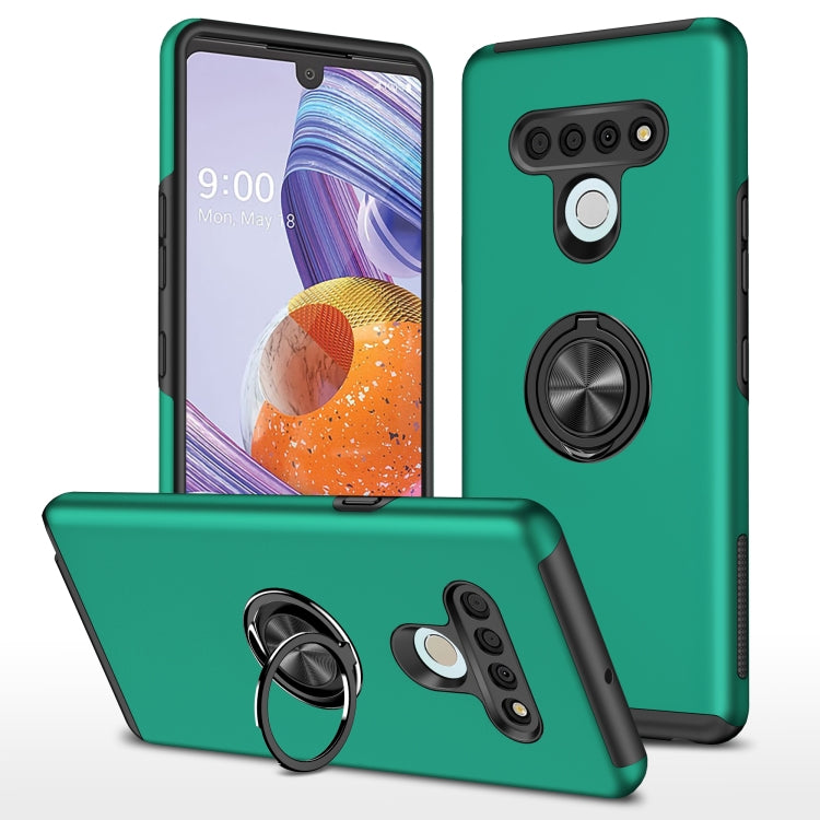 For LG Stylo 6 PC + TPU Shockproof Magnetic Protective Case with Invisible Ring Holder