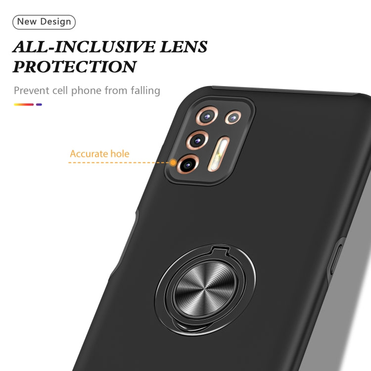 For Motorola Moto G9 Plus PC + TPU Shockproof Magnetic Protective Case with Invisible Ring Holder