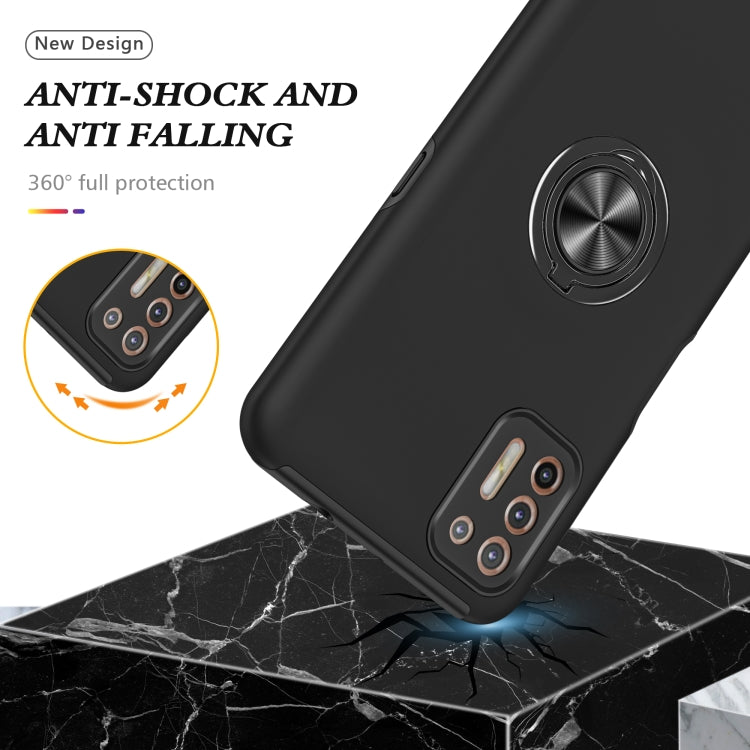 For Motorola Moto G9 Plus PC + TPU Shockproof Magnetic Protective Case with Invisible Ring Holder