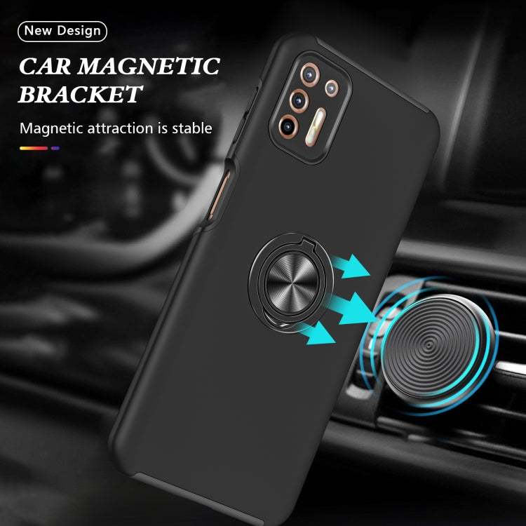 For Motorola Moto G9 Plus PC + TPU Shockproof Magnetic Protective Case with Invisible Ring Holder