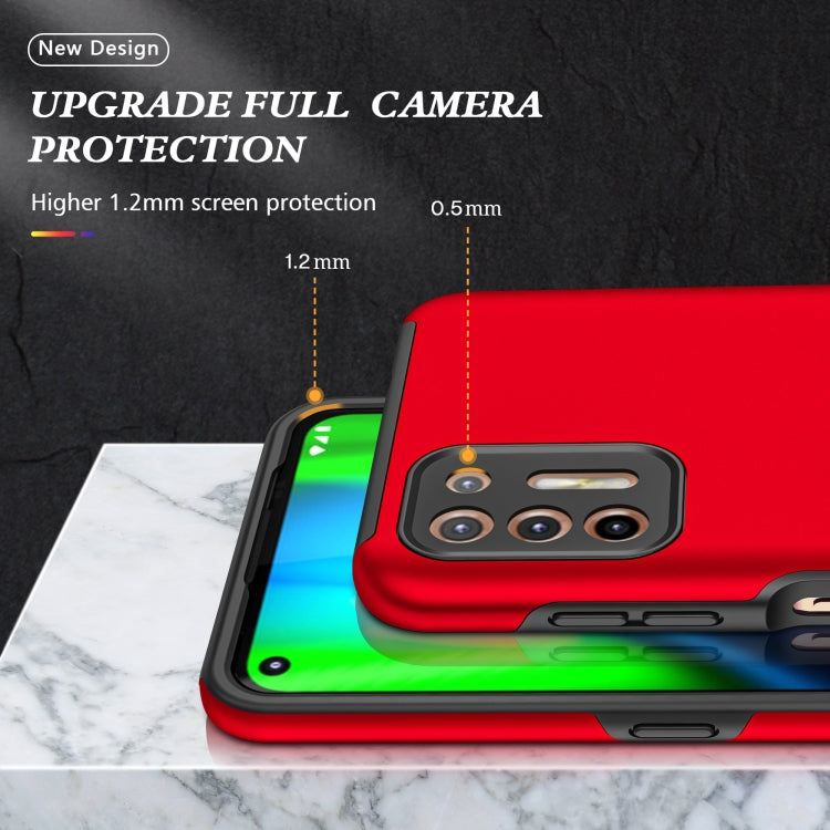 For Motorola Moto G9 Plus PC + TPU Shockproof Magnetic Protective Case with Invisible Ring Holder