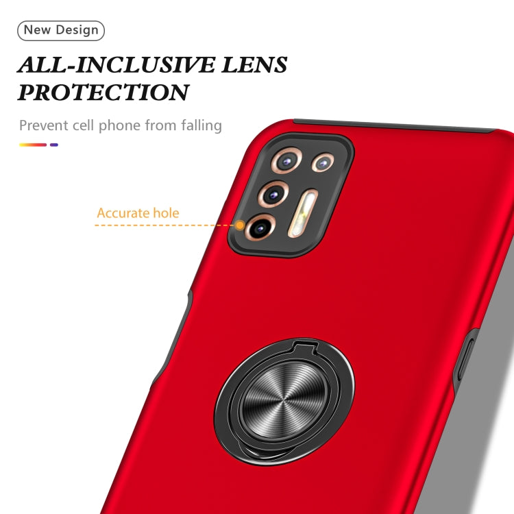 For Motorola Moto G9 Plus PC + TPU Shockproof Magnetic Protective Case with Invisible Ring Holder