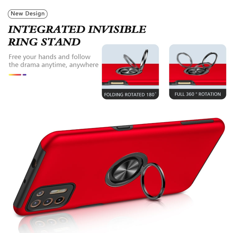 For Motorola Moto G9 Plus PC + TPU Shockproof Magnetic Protective Case with Invisible Ring Holder