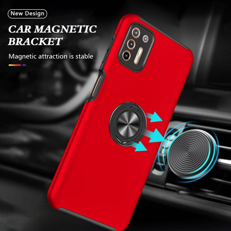 For Motorola Moto G9 Plus PC + TPU Shockproof Magnetic Protective Case with Invisible Ring Holder
