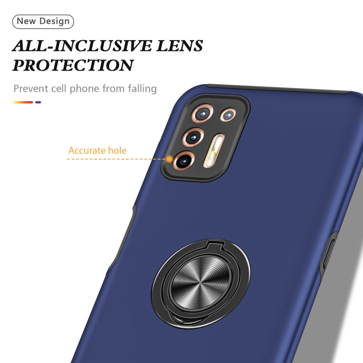 For Motorola Moto G9 Plus PC + TPU Shockproof Magnetic Protective Case with Invisible Ring Holder
