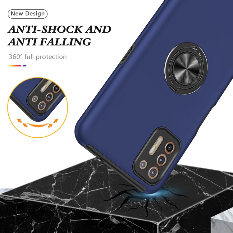 For Motorola Moto G9 Plus PC + TPU Shockproof Magnetic Protective Case with Invisible Ring Holder