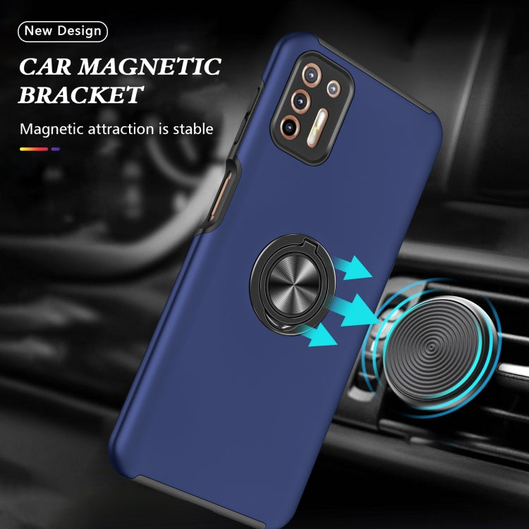For Motorola Moto G9 Plus PC + TPU Shockproof Magnetic Protective Case with Invisible Ring Holder