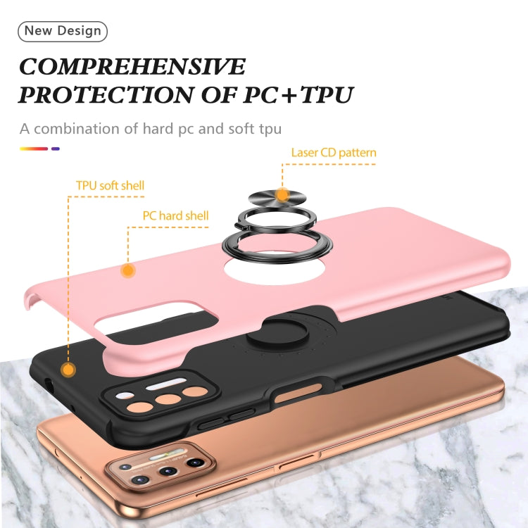 For Motorola Moto G9 Plus PC + TPU Shockproof Magnetic Protective Case with Invisible Ring Holder