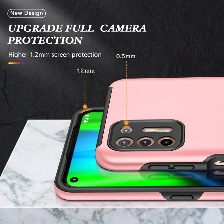 For Motorola Moto G9 Plus PC + TPU Shockproof Magnetic Protective Case with Invisible Ring Holder