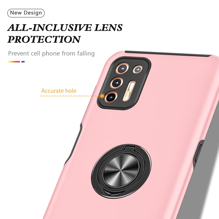 For Motorola Moto G9 Plus PC + TPU Shockproof Magnetic Protective Case with Invisible Ring Holder