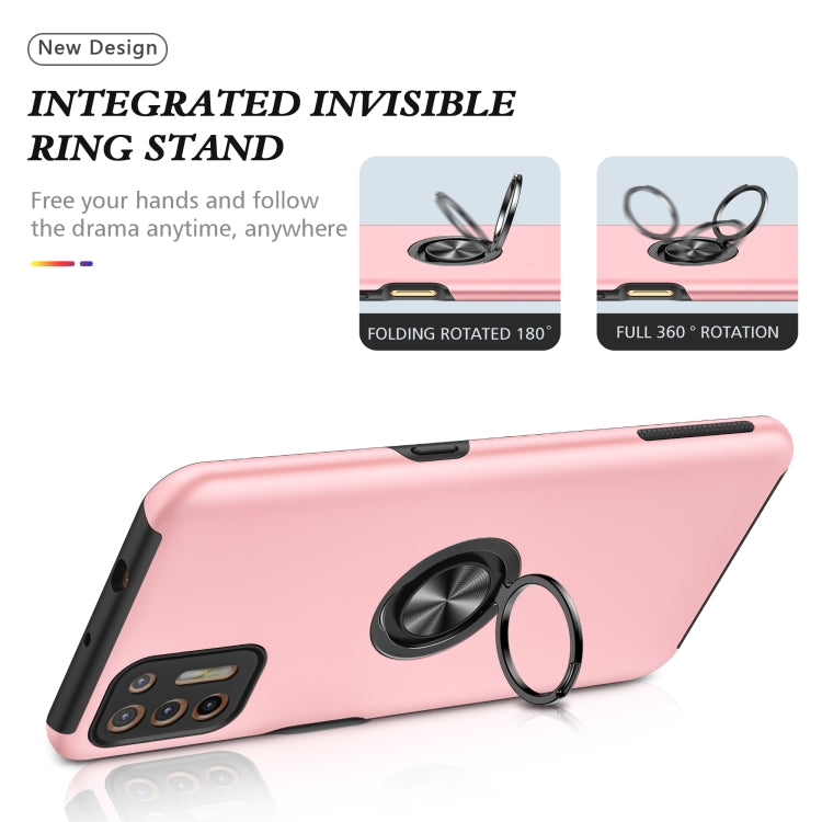 For Motorola Moto G9 Plus PC + TPU Shockproof Magnetic Protective Case with Invisible Ring Holder