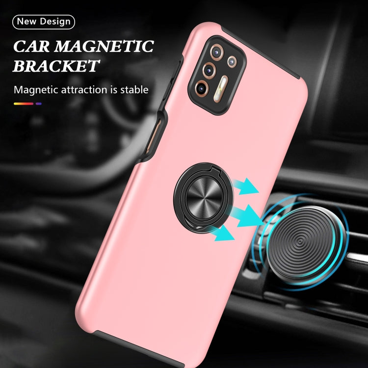 For Motorola Moto G9 Plus PC + TPU Shockproof Magnetic Protective Case with Invisible Ring Holder