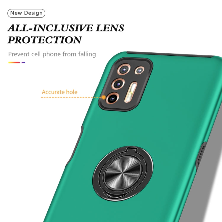 For Motorola Moto G9 Plus PC + TPU Shockproof Magnetic Protective Case with Invisible Ring Holder