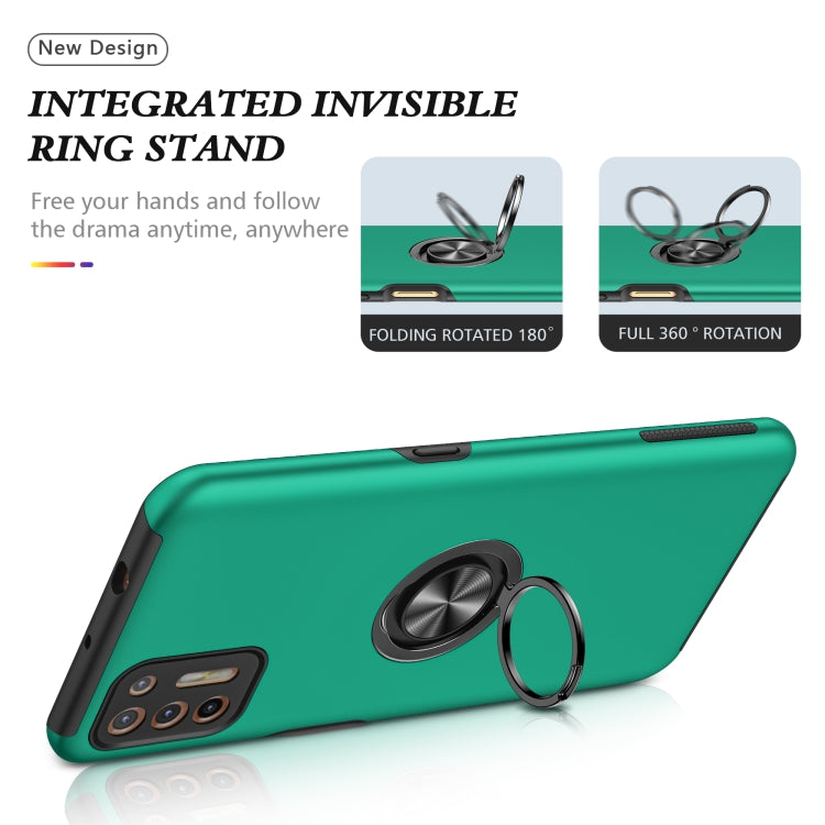 For Motorola Moto G9 Plus PC + TPU Shockproof Magnetic Protective Case with Invisible Ring Holder