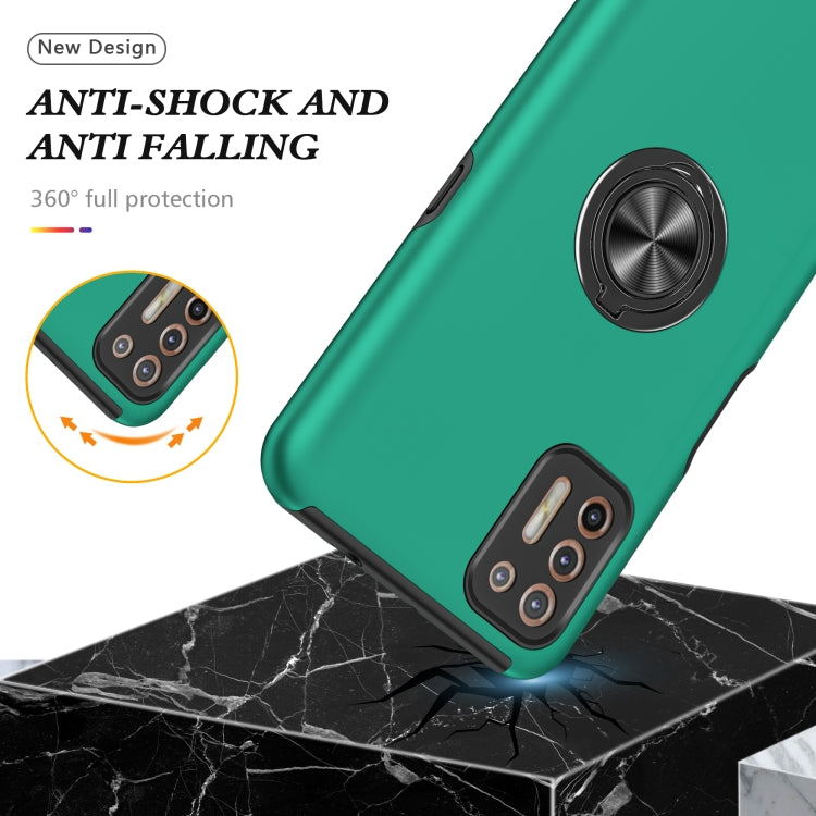 For Motorola Moto G9 Plus PC + TPU Shockproof Magnetic Protective Case with Invisible Ring Holder
