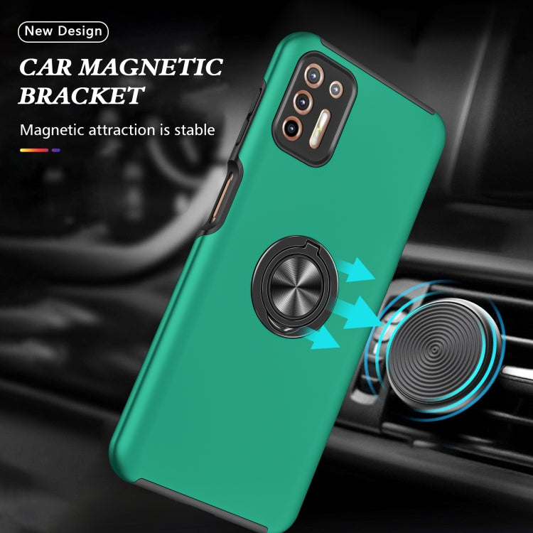 For Motorola Moto G9 Plus PC + TPU Shockproof Magnetic Protective Case with Invisible Ring Holder