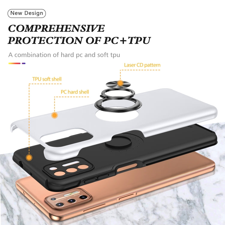 For Motorola Moto G9 Plus PC + TPU Shockproof Magnetic Protective Case with Invisible Ring Holder