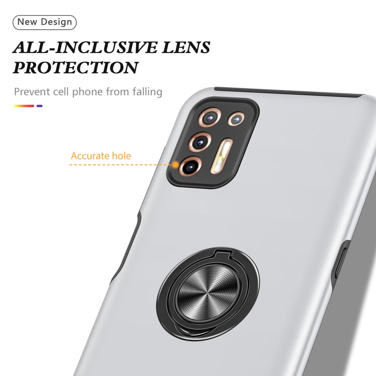 For Motorola Moto G9 Plus PC + TPU Shockproof Magnetic Protective Case with Invisible Ring Holder