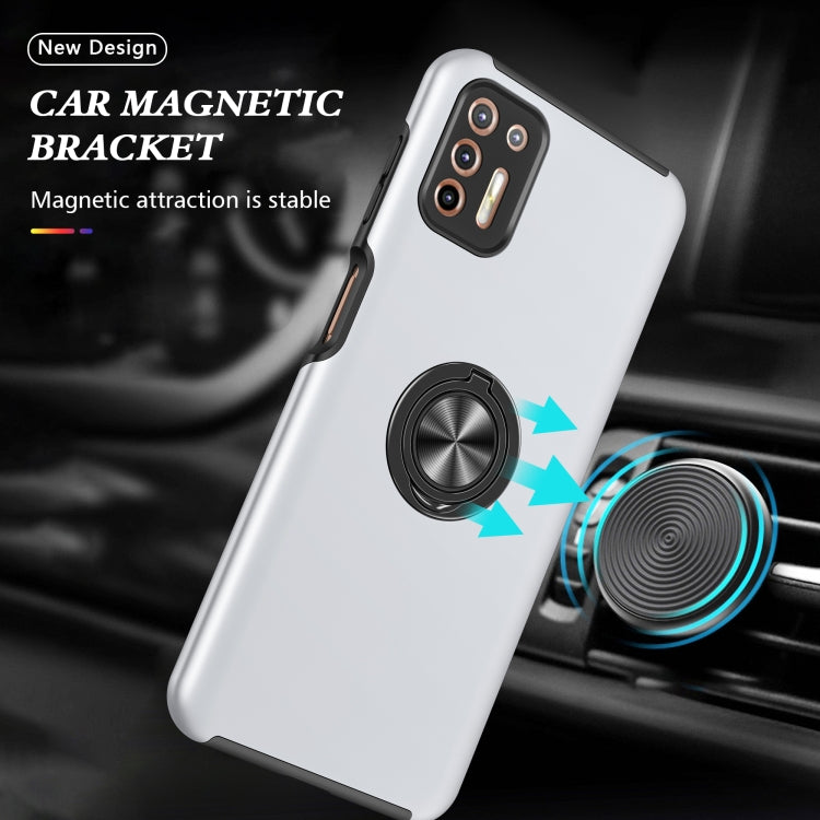 For Motorola Moto G9 Plus PC + TPU Shockproof Magnetic Protective Case with Invisible Ring Holder