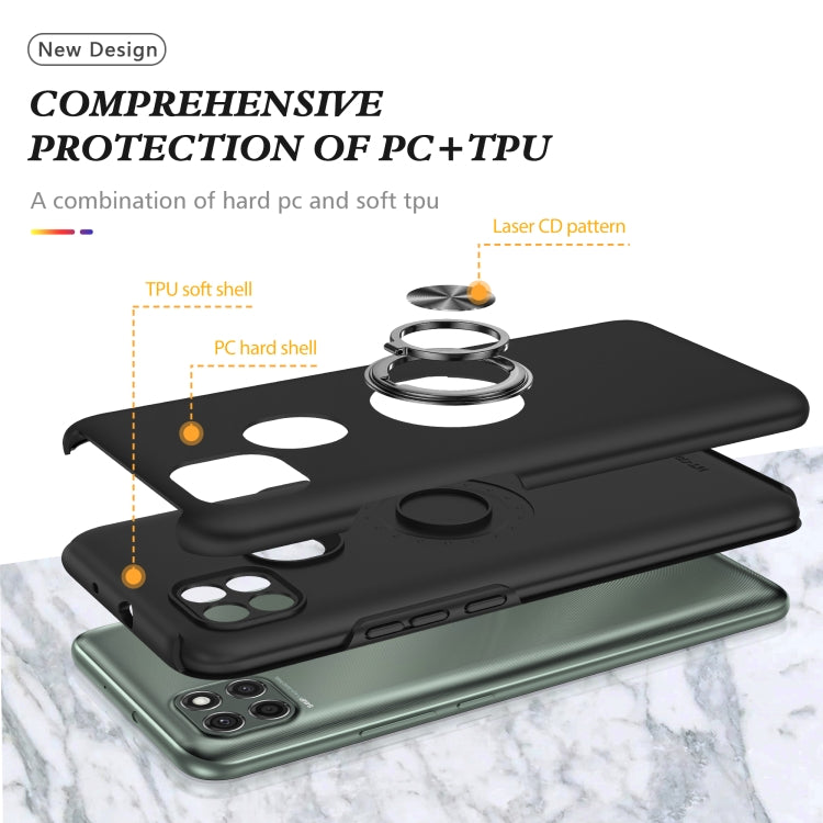For Motorola Moto G9 Power PC + TPU Shockproof Magnetic Protective Case with Invisible Ring Holder