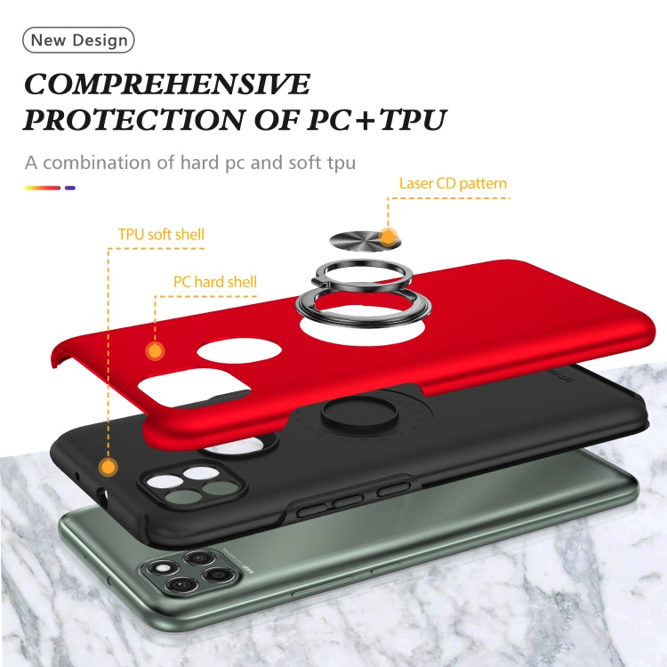 For Motorola Moto G9 Power PC + TPU Shockproof Magnetic Protective Case with Invisible Ring Holder
