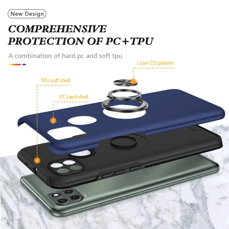 For Motorola Moto G9 Power PC + TPU Shockproof Magnetic Protective Case with Invisible Ring Holder