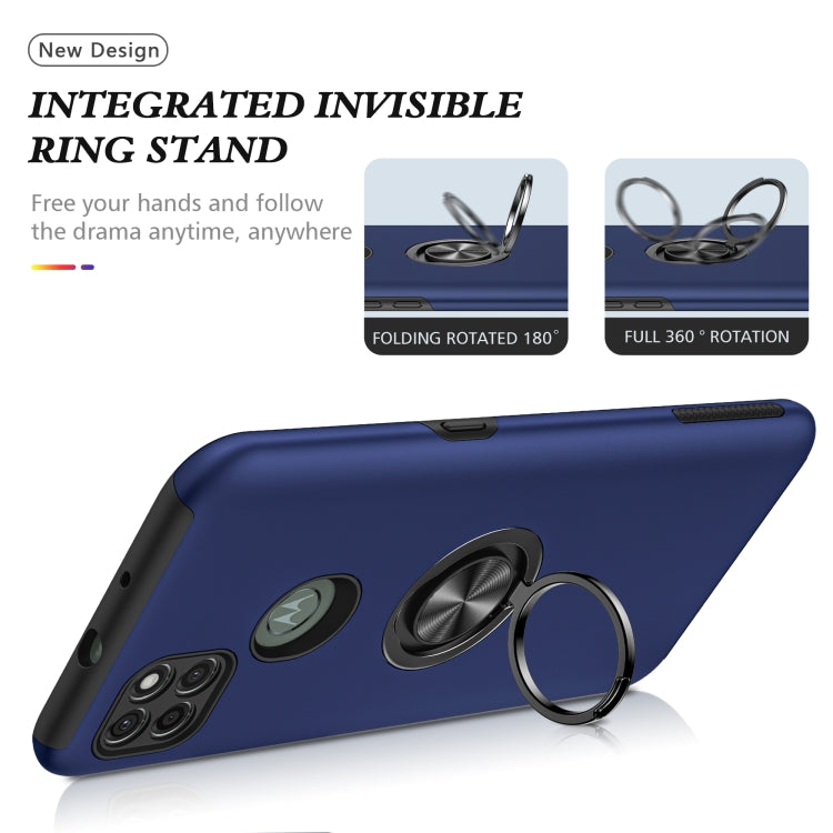 For Motorola Moto G9 Power PC + TPU Shockproof Magnetic Protective Case with Invisible Ring Holder