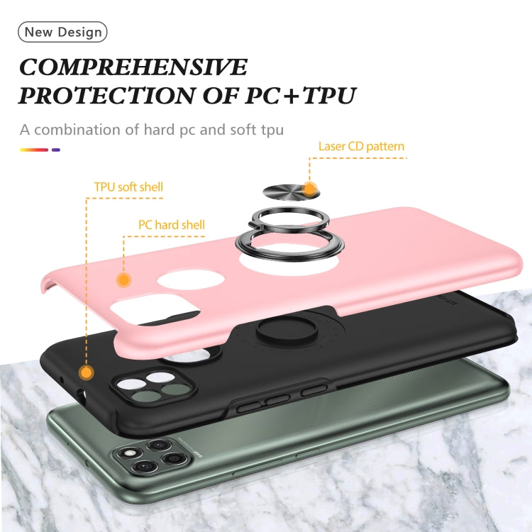 For Motorola Moto G9 Power PC + TPU Shockproof Magnetic Protective Case with Invisible Ring Holder