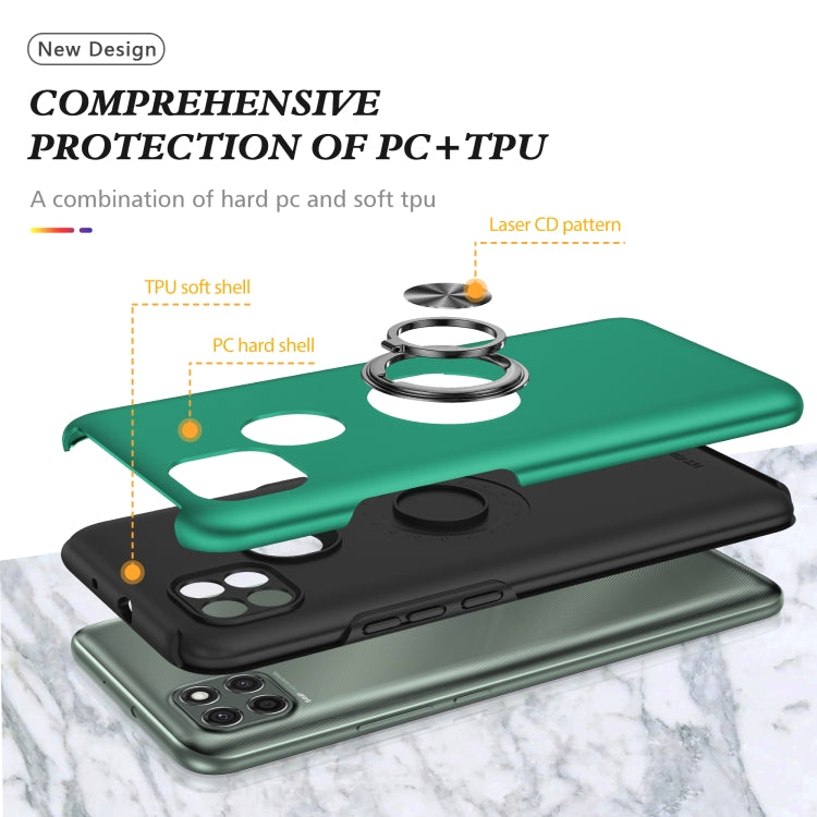 For Motorola Moto G9 Power PC + TPU Shockproof Magnetic Protective Case with Invisible Ring Holder