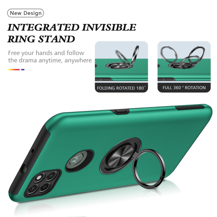 For Motorola Moto G9 Power PC + TPU Shockproof Magnetic Protective Case with Invisible Ring Holder