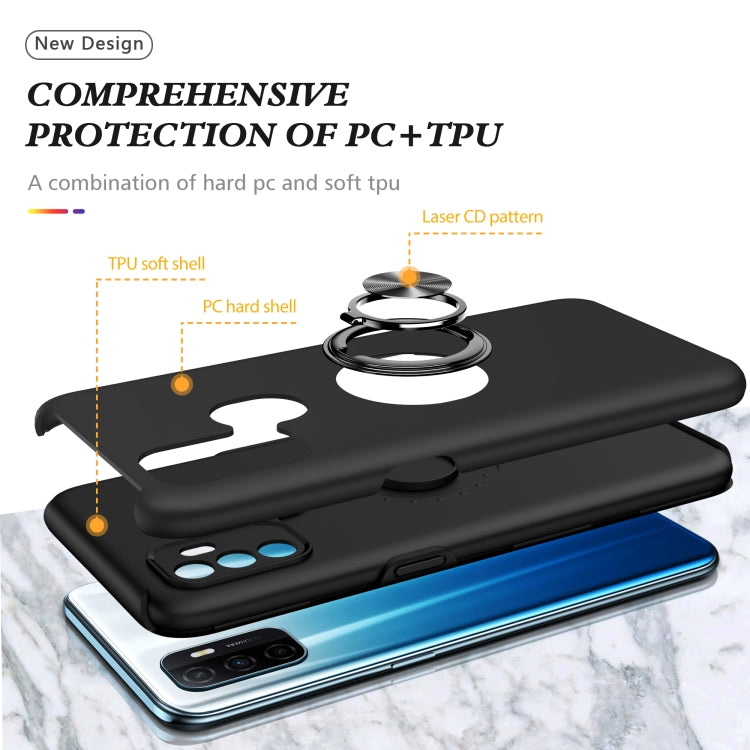 For OPPO A53 PC + TPU Shockproof Magnetic Protective Case with Invisible Ring Holder